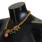 Dolce & Gabbana Elegant Floral Fruit Motif Gold Necklace