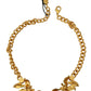 Dolce & Gabbana Elegant Floral Fruit Motif Gold Necklace