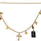 Dolce & Gabbana Gold Tone Cross Charm Necklace