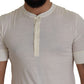 Dolce & Gabbana Elegant Off-White Silk Blend Crew Neck Tee