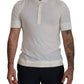 Dolce & Gabbana Elegant Off-White Silk Blend Crew Neck Tee