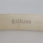 John Galliano Pink Leather Letter Logo Round Buckle Waist Belt