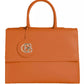 Baldinini Trend Chic Calfskin Button-Closure Handbag