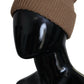 Dolce & Gabbana Brown Solid Knitted Fur Ball Winter Beanie Hat