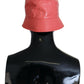 Dolce & Gabbana Peach Quilted Faux Leather Women Bucket Cap Hat