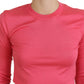 Dolce & Gabbana Elegant Pink Cropped Crewneck Sweater