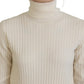 Dolce & Gabbana Ivory Turtleneck Wool Blend Sweater