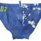 Dsquared² Exclusive Blue & White Logo Swim Trunks