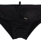 Dsquared² Elegant Black Swim Briefs with Orange Logo