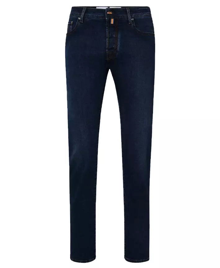 Jacob Cohen Chic Dark Blue Bard Denim with Contrast Stitching