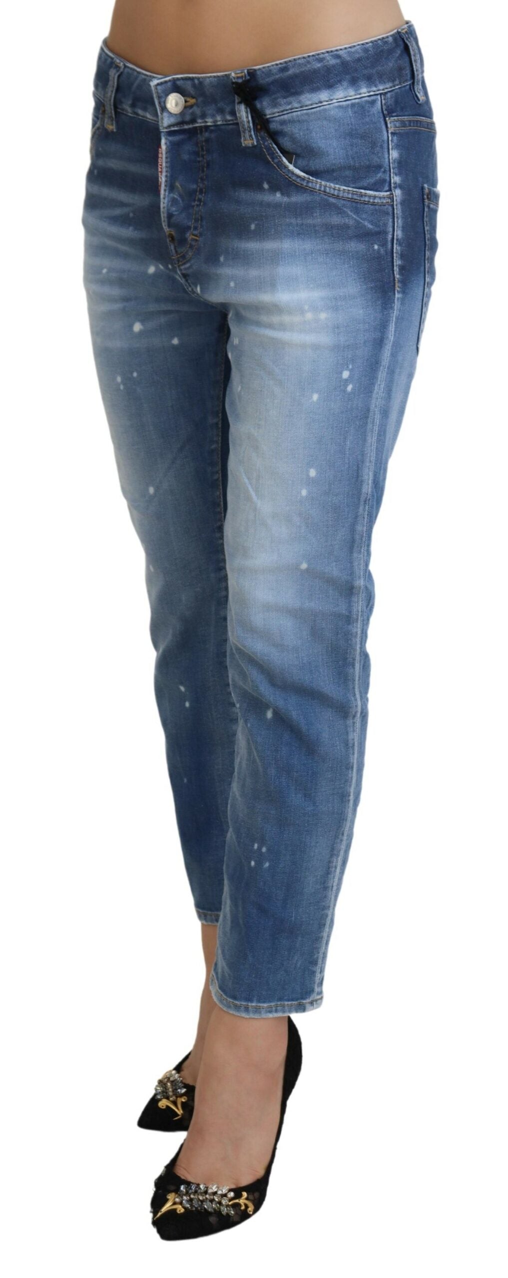 Dsquared² Chic Cropped Blue Denim - Elevate Your Casual Look