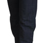 Exte Chic Dark Blue Low Waist Straight Cut Jeans