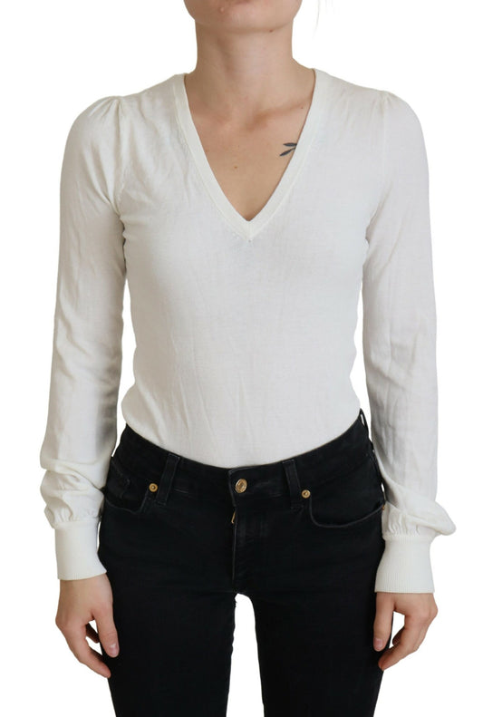 Patrizia Pepe Chic Ivory Casual Blouse