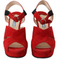 Prada Radiant Red Suede Ankle Strap Sandals