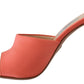 Prada Elegant Coral Leather Heels Sandals