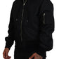 Dolce & Gabbana Sleek Black Hooded Bomber Jacket