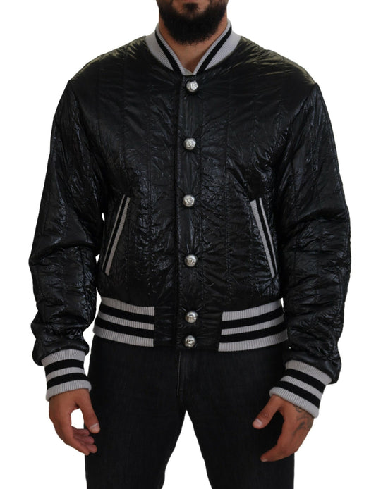 Dolce & Gabbana Sleek Black Bomber Jacket