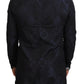 Patrizia Pepe Exquisite Patterned Blue Coat Jacket