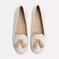 Charles Philip Elegant Beige Silk Tassel Loafers