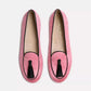 Charles Philip Elegant Pink Velvet Moccasins with Tassel Detail