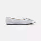 Charles Philip Elegant Silver Velvet Flats with Tassel Detail