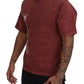 Dolce & Gabbana Elegant Maroon Printed Cotton Tee