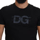 Dolce & Gabbana Elegant Black Logo Print Cotton T-Shirt