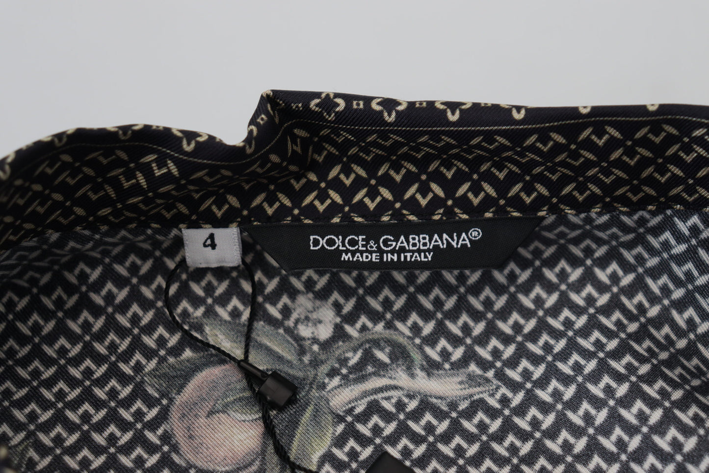 Dolce & Gabbana Elegant Ostrich Print Silk Shirt