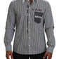 Dolce & Gabbana Classic Black and White Striped Button-Down Shirt