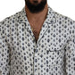 Dolce & Gabbana Elegant Silk Pajama Top with Crown Bee Print