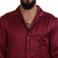 Dolce & Gabbana Elegant Silk Pajama Top in Bordeaux