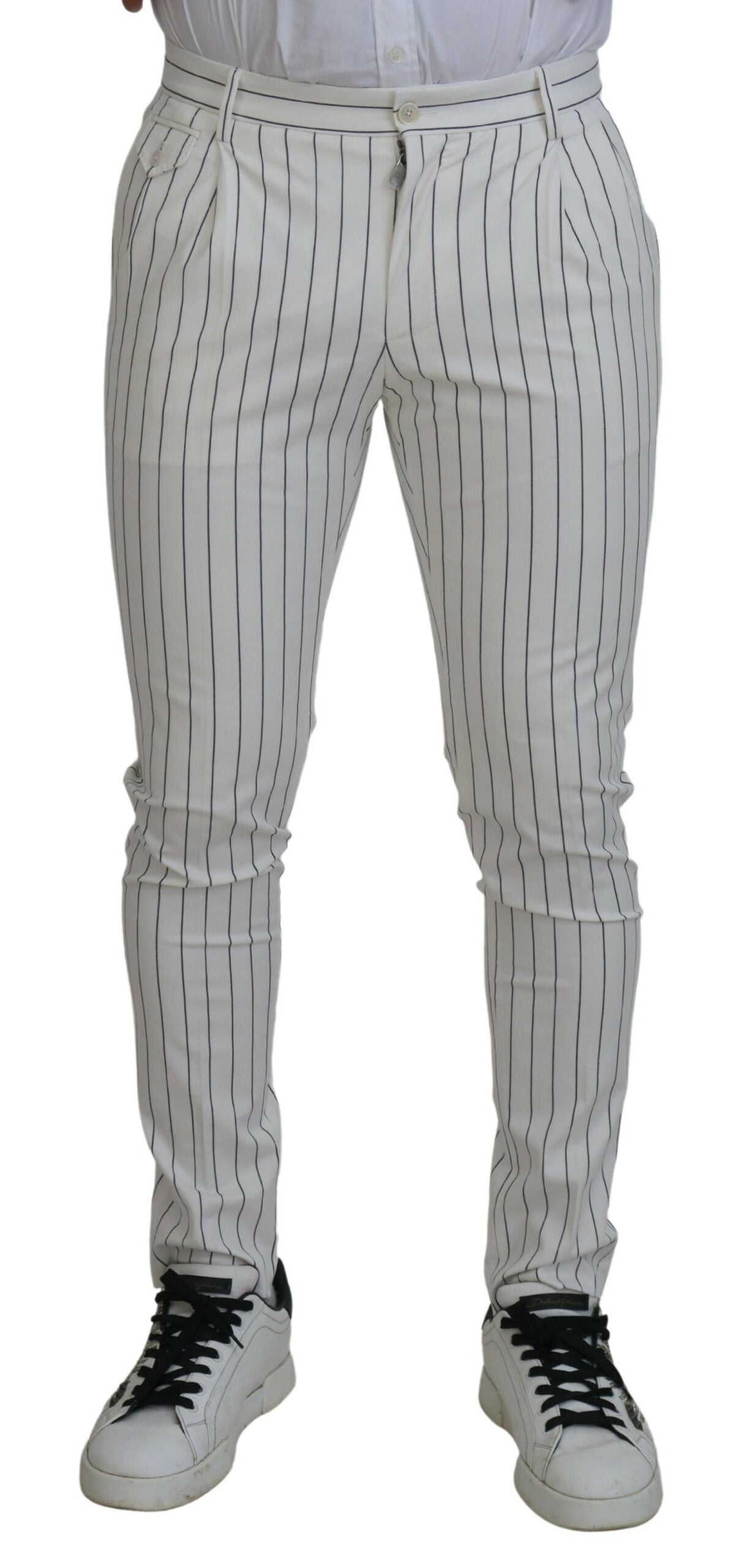 Dolce & Gabbana Elegant Striped Chino Pants for the Modern Man