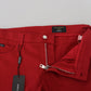 Dolce & Gabbana Elegant Skinny Red Denim Jeans