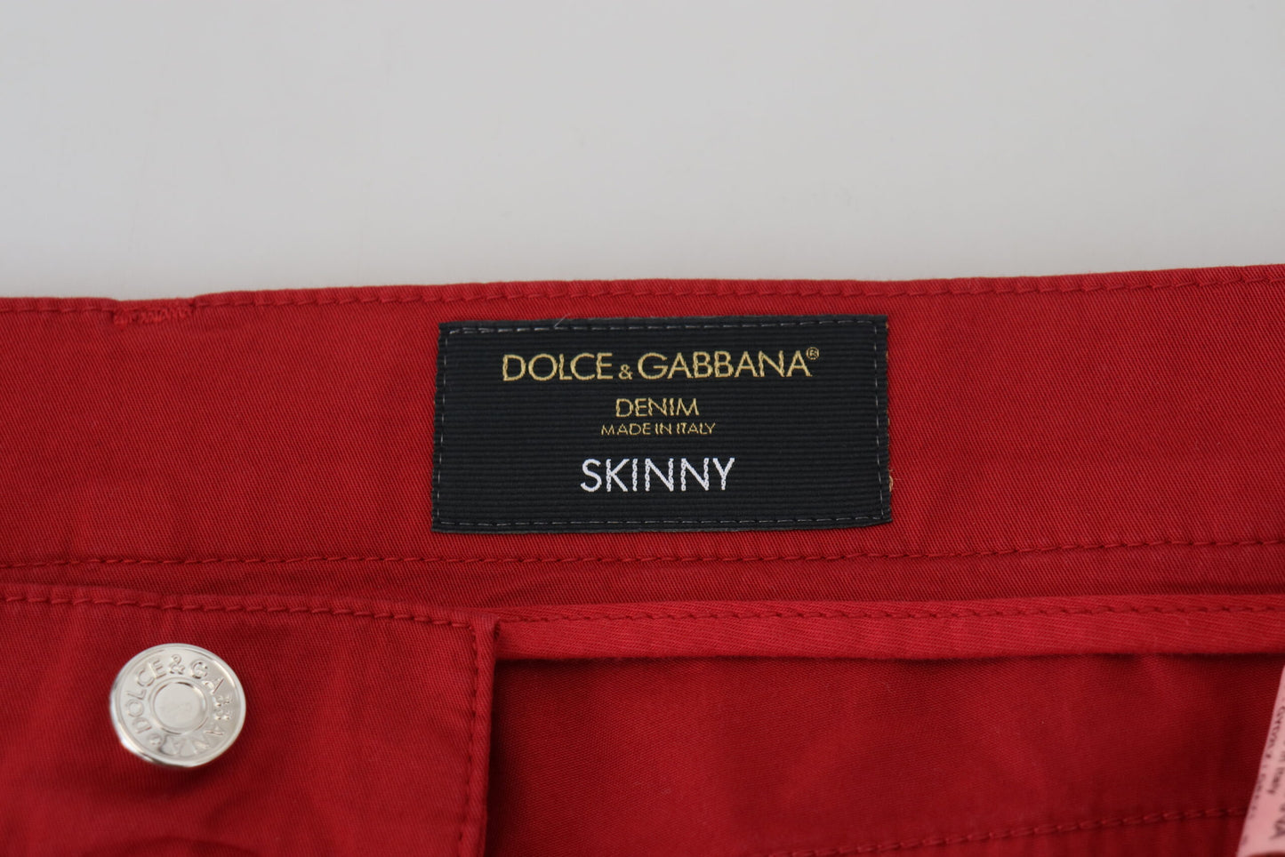 Dolce & Gabbana Elegant Skinny Red Denim Jeans