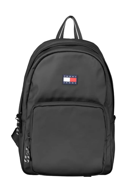 Tommy Hilfiger Black Polyester Men Backpack