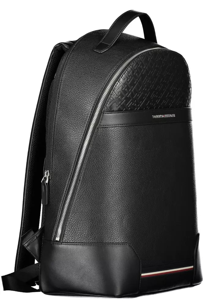 Tommy Hilfiger Black Polyethylene Men Backpack