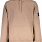 Calvin Klein Elegant Long-Sleeved Hooded Sweatshirt in Brown