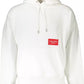 Calvin Klein Chic White Hooded Sweatshirt with Logo Print