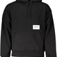 Calvin Klein Elegant Black Cotton Blend Hooded Sweatshirt