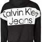 Calvin Klein Elegant Black Cotton Blend Hooded Sweatshirt