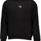 Calvin Klein Sleek Black Hooded Sweatshirt with Logo Design