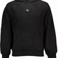 Calvin Klein Sleek Black Hooded Sweatshirt with Print