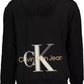 Calvin Klein Sleek Black Hooded Sweatshirt with Logo Design