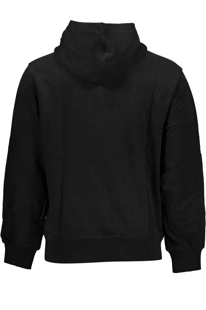 Calvin Klein Sleek Black Hooded Sweatshirt with Print