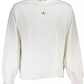 Calvin Klein Sleek White Cotton Sweatshirt with Logo Print