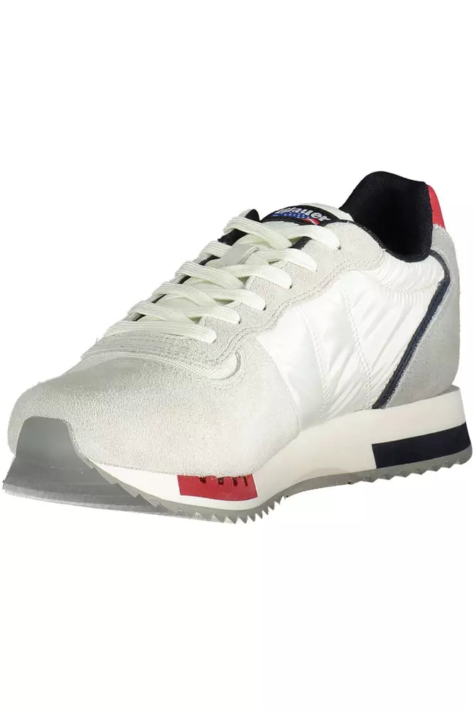 Blauer White Leather Men Sneaker