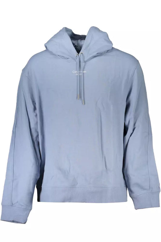 Calvin Klein Light Blue Cotton Hooded Sweatshirt