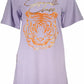 Cavalli Class Elegant Purple Short Sleeve Tee