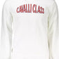 Cavalli Class Elegant White Embroidered Sweatshirt