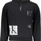 Calvin Klein Elegant Black Hooded Sweatshirt with Contrasting Logo